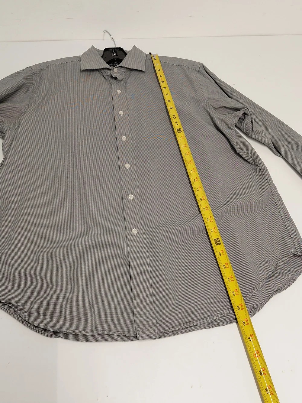 Polo by Ralph Lauren Men's Classic Fit Black & White Micro-Stripe Dress Shirt